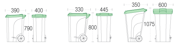 Waste Bins with Foot Paddles & Wheels (Premium)