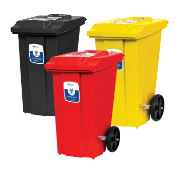 Soclean Waste Bins With Foot Paddles & Wheels